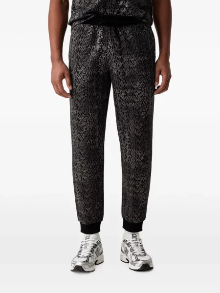 Pantaloni Ea7 Emporio Armani cu imagine alergare negru