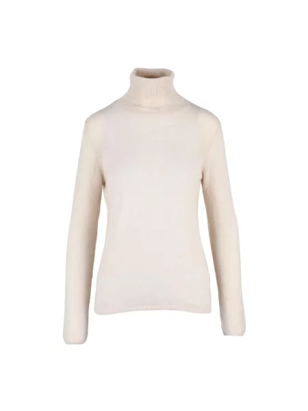 Sweter z golfem Eleventy z kaszmiru do golfa beżowy