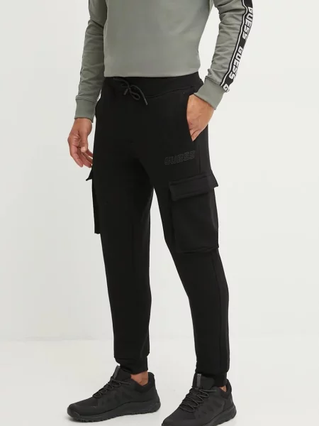 Tepláky Guess ALDWIN hladké černá