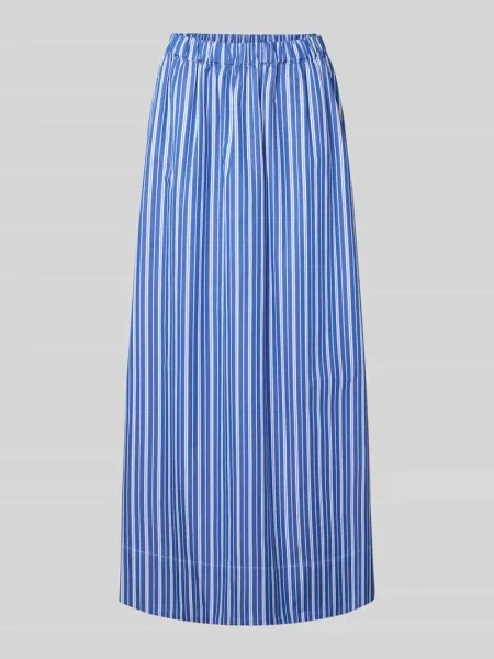 Długa spódnica o rozkloszowanym kroju z czystej bawełny model ‘FIA’ Selected Femme niebieska