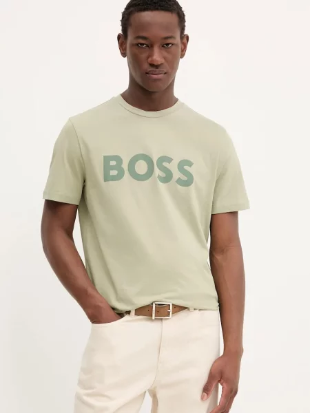 Тениска BOSS Orange BOSS ORANGE с принт зелено