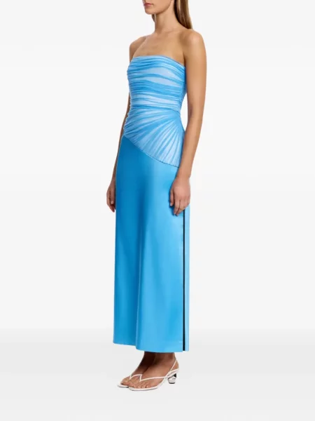 Rochie Significant Other cu volane fără bretele de costum albastru
