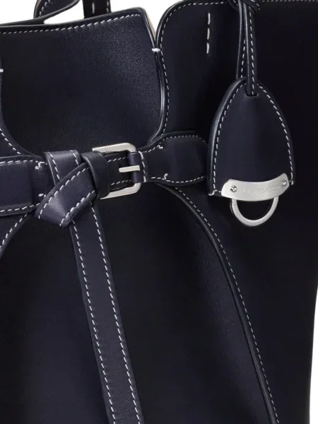 Кожена кожена чанта Ralph Lauren Collection синьо