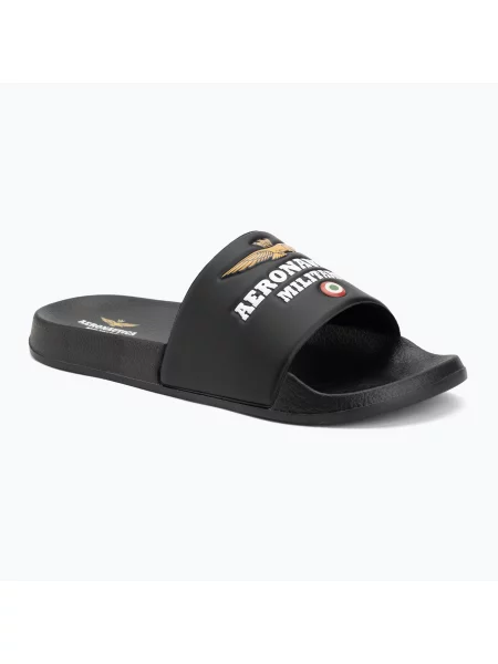 Șlapi pentru bărbați Aeronautica Militare jet black negru