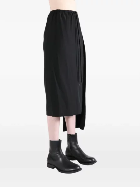 Fustă Yohji Yamamoto asimetrică cu cordon negru