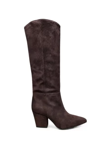 Botine Poche Paris din piele de căprioară maro