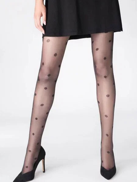 Колготы Marilyn в горошек черные