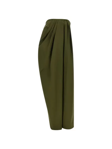 Rochie maxi Armarium asimetrică drapată verde