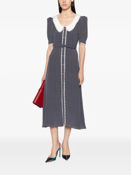 Rochie midi Alessandra Rich cu buline albastru