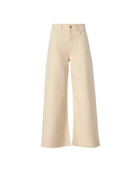 Spodnie 3x1 z wysoką talią beżowe