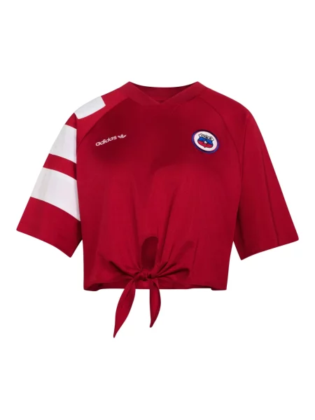 Top sportowy Adidas Originals z dżerseju czerwony
