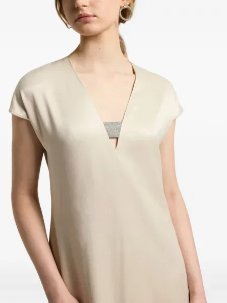 Rochie midi Peserico cu decolteu în V până la genunchi de costum