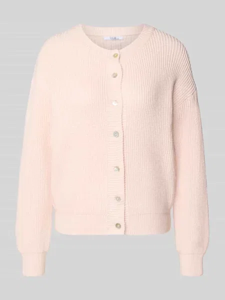 Kardigan rozpinany o kroju regular fit z mieszanki model LENI' Villa Sophie różowy
