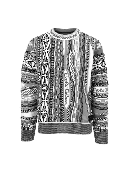 Dzianinowy sweter Carlo Colucci szary