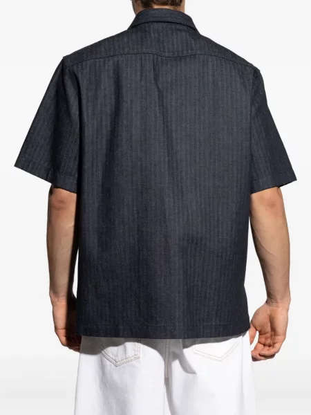 Риза Givenchy бродирана с десен рибена кост синьо