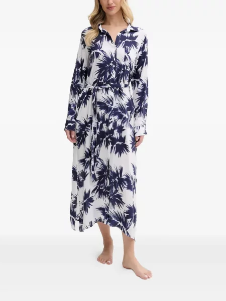 Rochie tip cămașă Dkny cu model floral cu imagine de costum alb