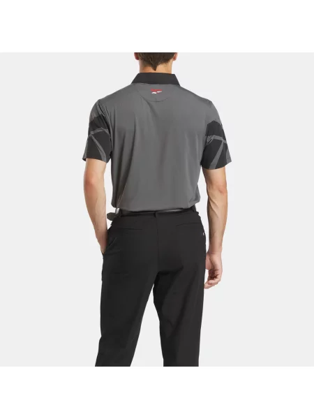 Reebok koszulka polo Signature Vector z blokami kolorówunisex GREY/BLACK Size: S czarna