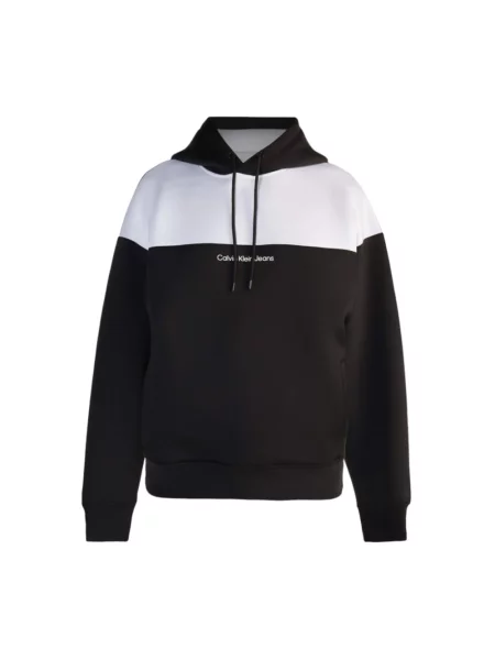 Bluza z kapturem Calvin Klein Jeans z kapturem czarna
