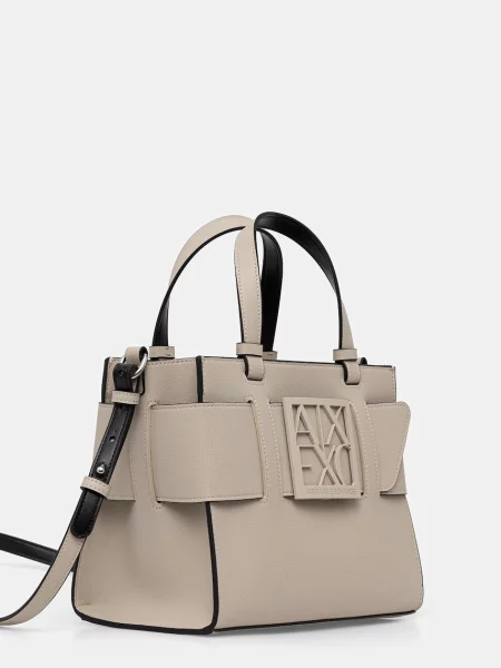 Geantă Armani Exchange din piele bej