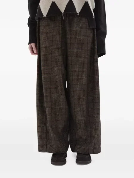 Pantaloni Phisique Du Role în carouri maro