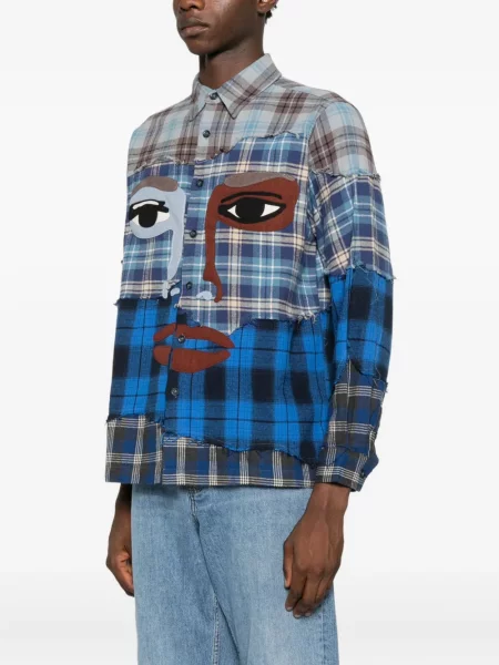 Košile Kidsuper s aplikacemi modrá