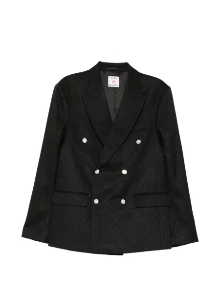 Sacou Casablanca cu imprimeu geometric din jacard negru