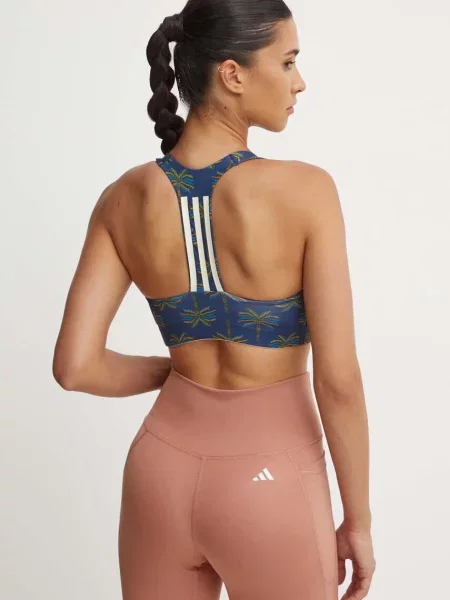 Sportovní podprsenka adidas Performance x FARM Rio tmavomodrá