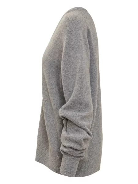 Pulover Tory Burch cu decolteu în V gri