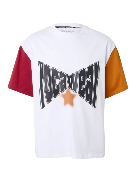 ROCAWEAR Póló Colored homár / borvörös / fekete fehér