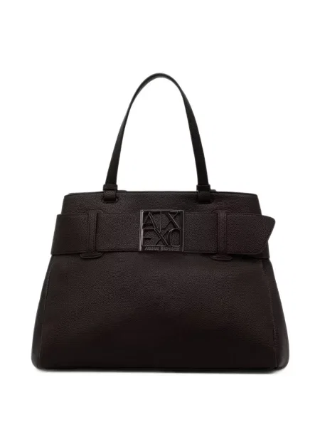 Geantă Armani Exchange cu autograf maro