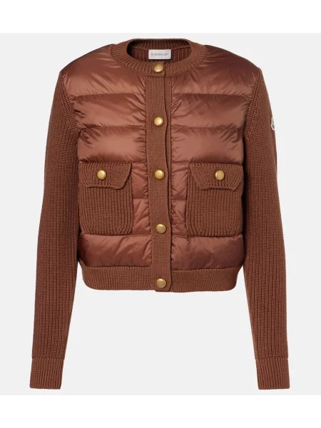 Geacă cu puf Moncler de lână roz