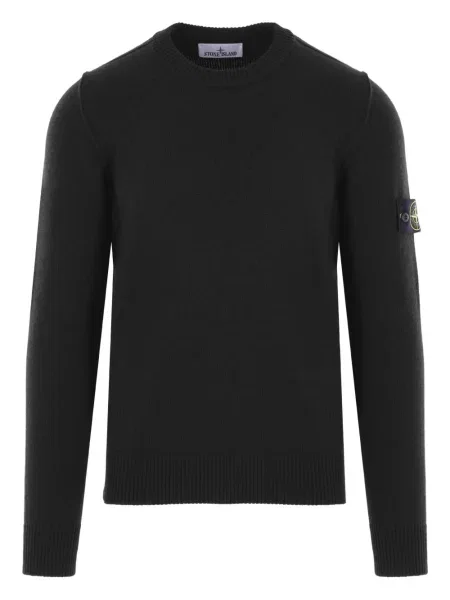 Pulover Stone Island cu decolteu rotund cu strasuri negru
