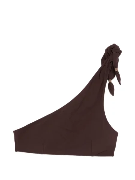 Bikini Brunello Cucinelli cu un umăr gol maro