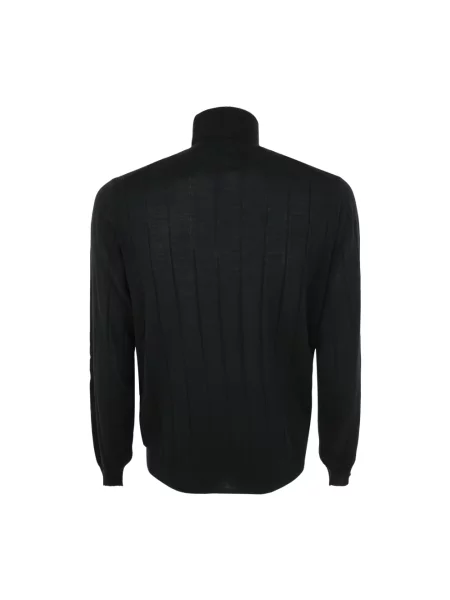 Sweter Filippo De Laurentiis z wełny merino z wysokim kołnierzem czarny