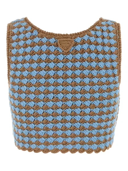 Top Prada tricotate albastru