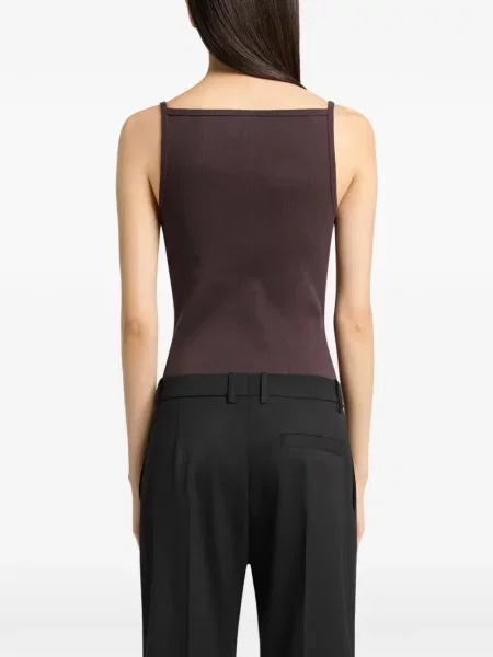 Top Courreges tricotate cu bretele violet