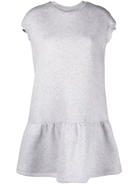 Rochie mini Ioana Ciolacu cu decolteu rotund scurtă de costum gri