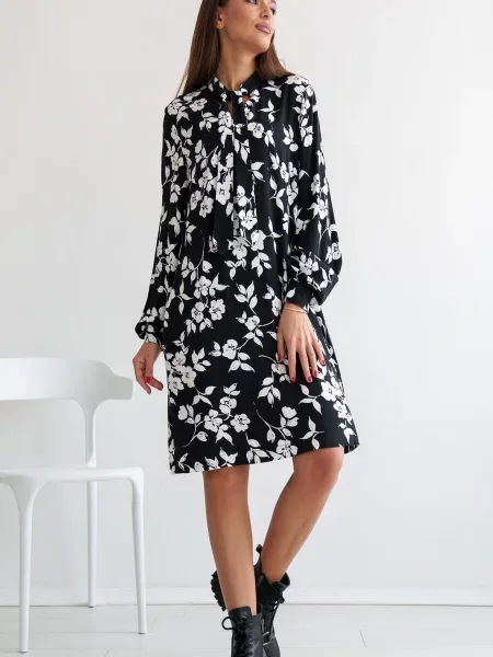 Сукня міді RiMari віскоза/модал чорний