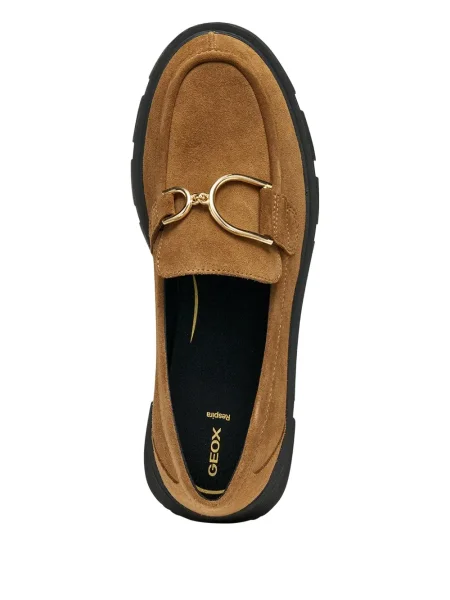 Pantofi loafer Geox cu cataramă maro