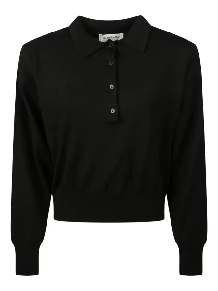 Tricou polo The Frankie Shop tricotate negru