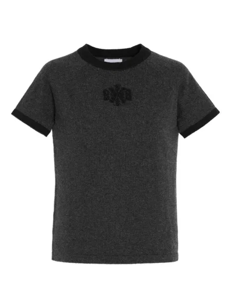 Haftowana koszulka Barrie z kaszmiru czarna