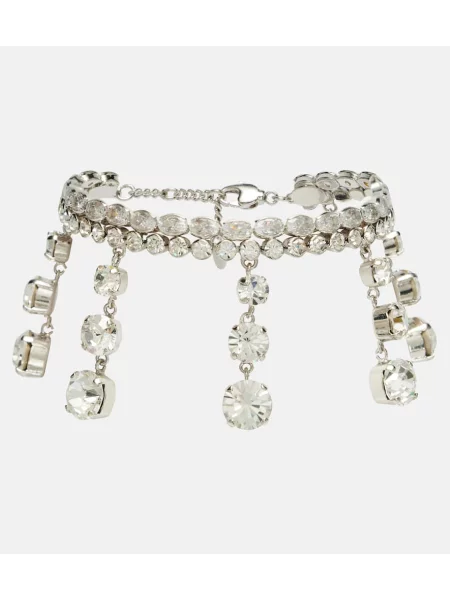 Brăţară Rabanne de cristal argintiu