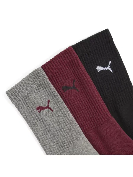 Skarpety za kostkę PUMA Unisex w paski — trójpak czerwone