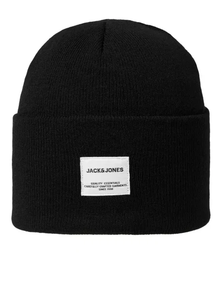 Σκούφος Jack&Jones Jaclong Knit Beanie Black λευκό