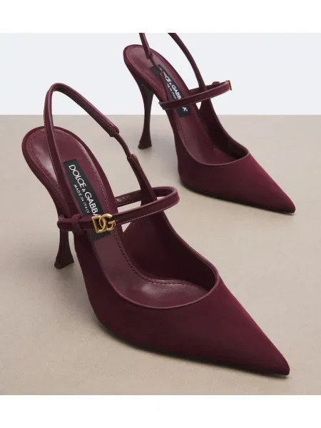 Semišové lodičky Dolce&gabbana s otvorenou pätou