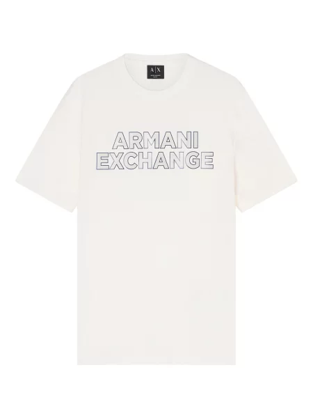 ARMANI EXCHANGE Tričko námornícka modrá / šedobiela biela