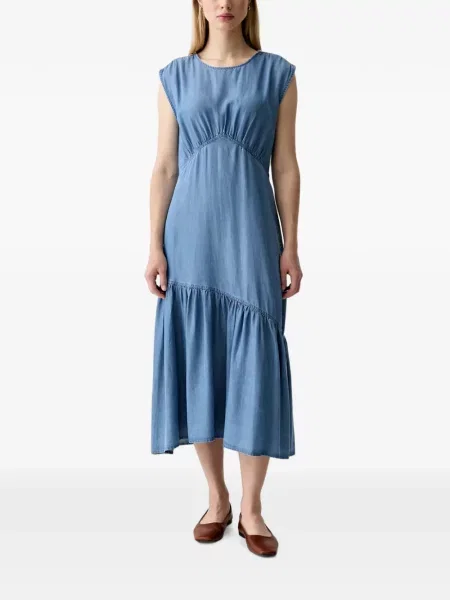 Rochie midi Dkny cu volane albastru