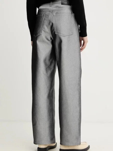 Džíny Calvin Klein Jeans high waist šedé