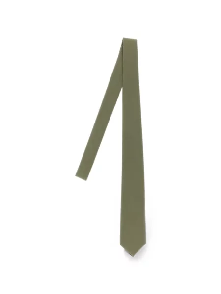 Cravată Auralee din țesătură twill verde