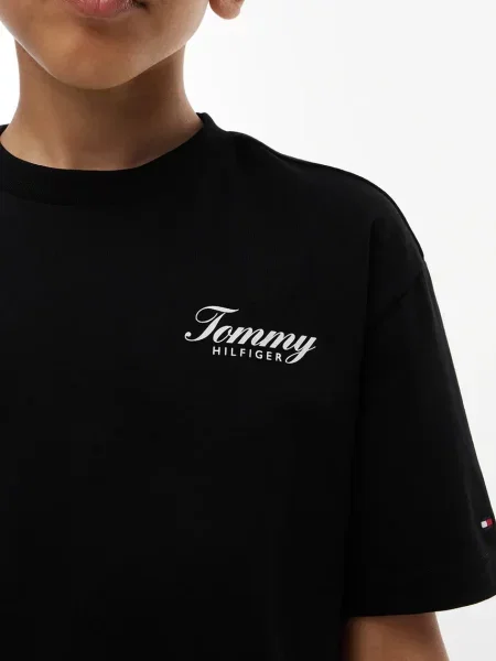 Tommy Hilfiger тениска за деца от черно